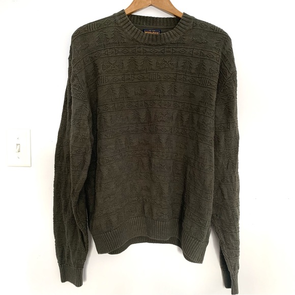 Woolrich Other - Woolrich Mens Patterned Sweater Size XL Cotton Blend Olive Green